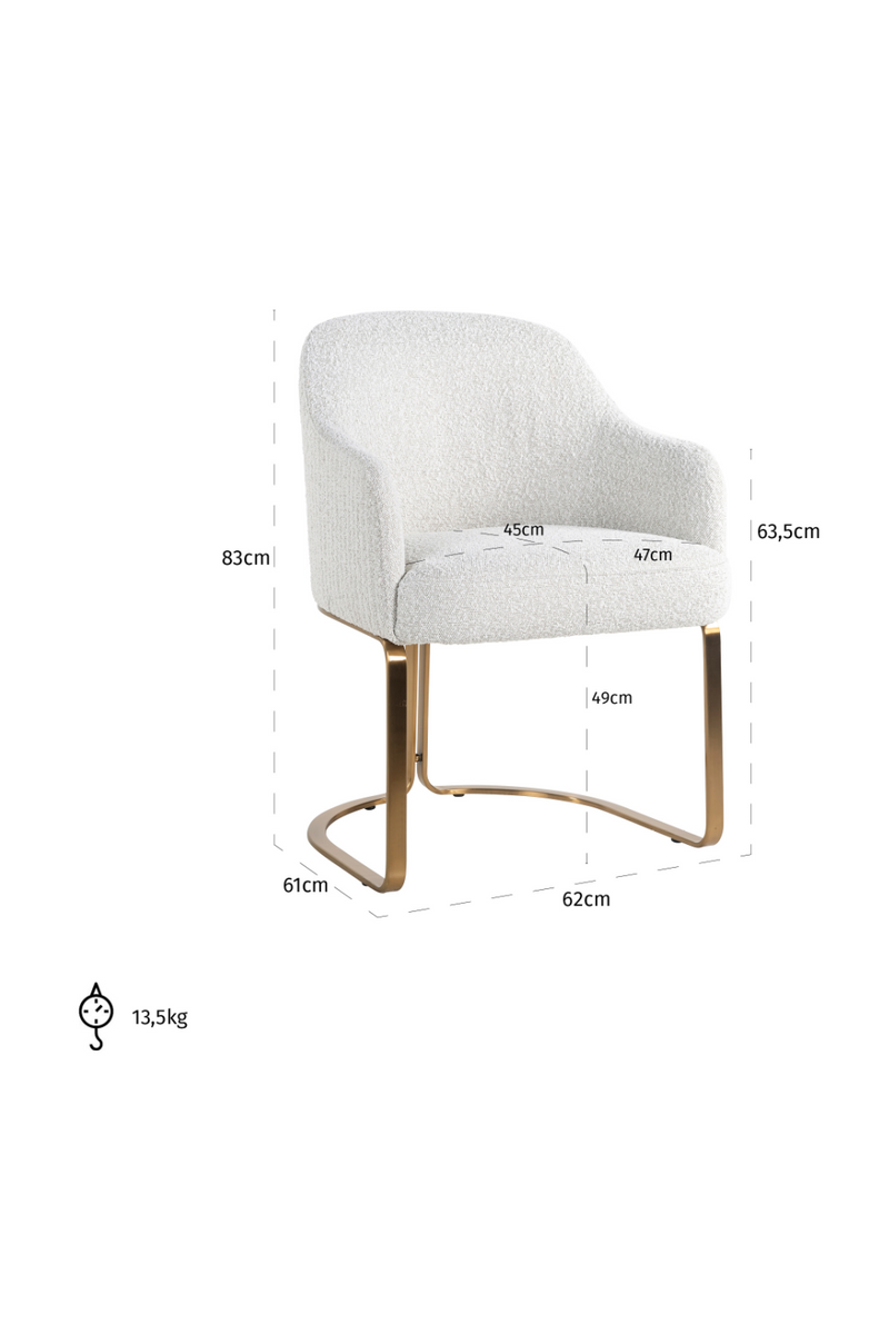 Chaise à manger moderne Boucle blanche | Richmond Hadley | Meubleluxe.fr