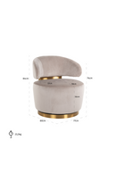 Fauteuil pivotant bouclé blanc | Richmond Maxime | Meubleluxe.fr