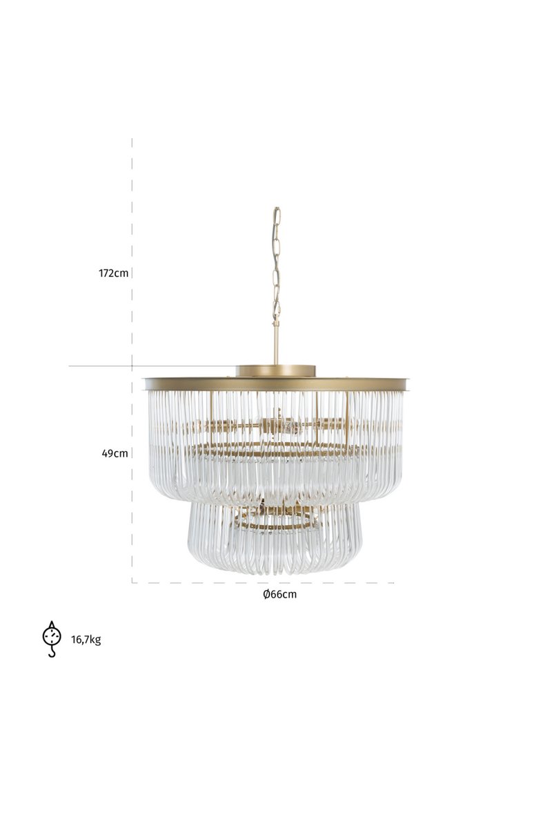 Lampe suspendue en cascade en cristal | Richmond Romy | Meubleluxe.fr