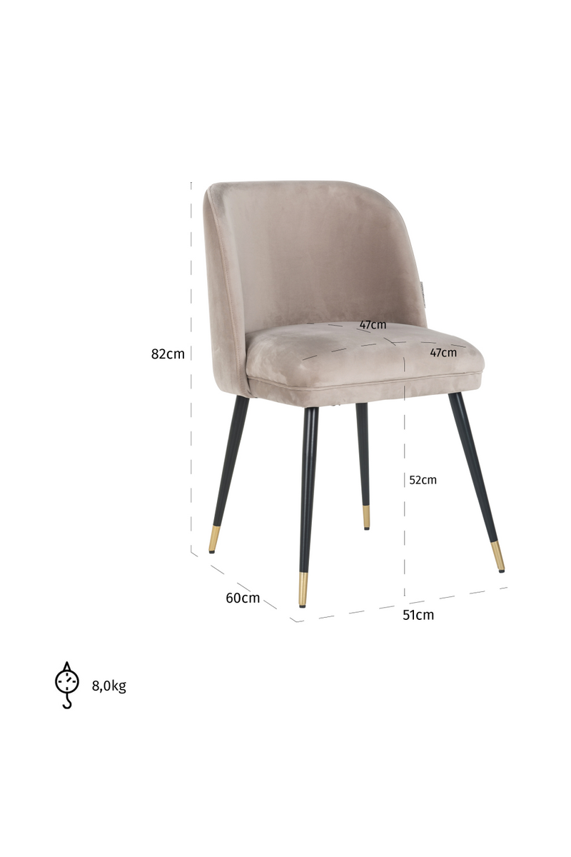 Chaise de salle à manger en velours | Richmond Alicia | Meubleluxe.fr