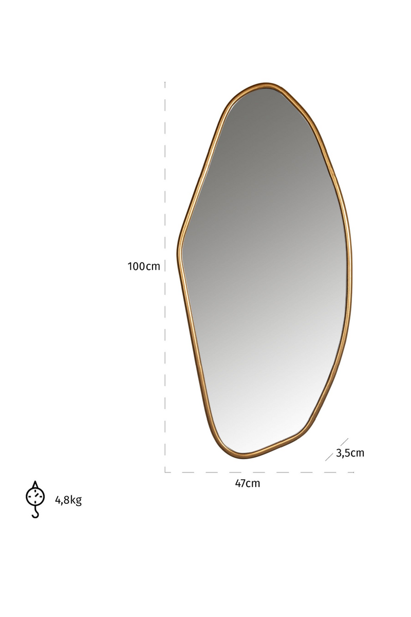 Miroir forme organique en laiton doré | Richmond Eldon