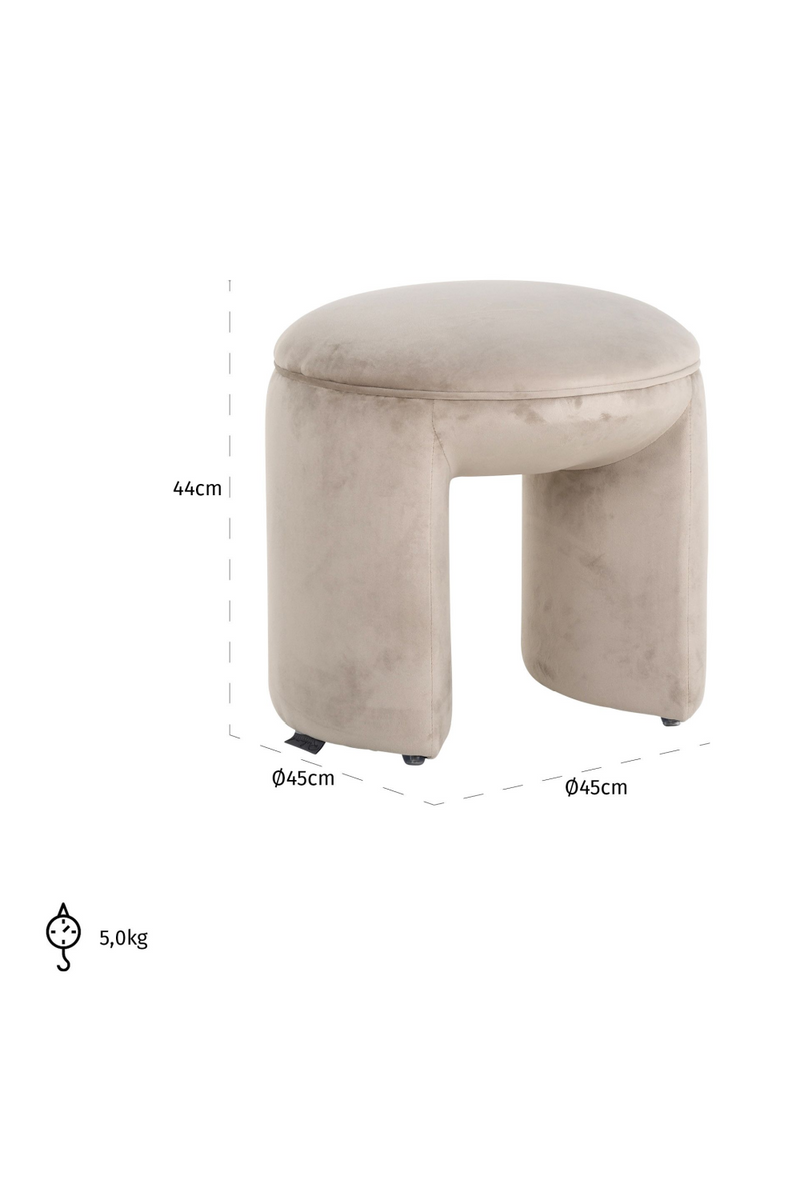 Pouf rond en velours | Richmond Fargo | Meubleluxe.fr