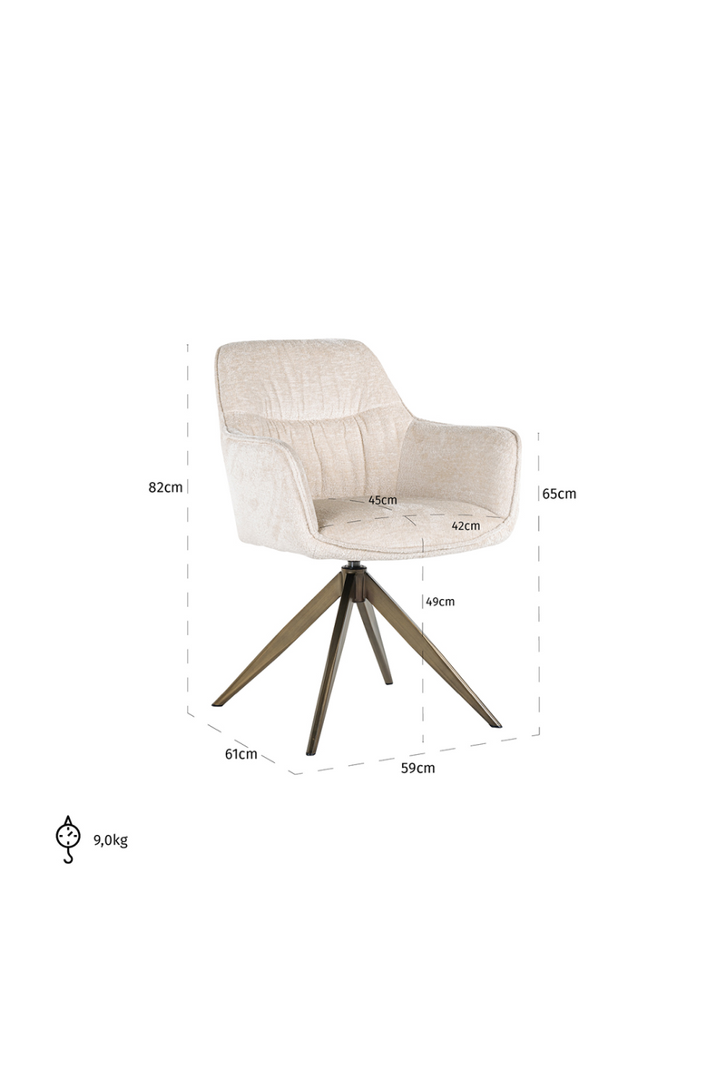 Upholstered Quadropod Swivel Chair | OROA Aline | OROA.com