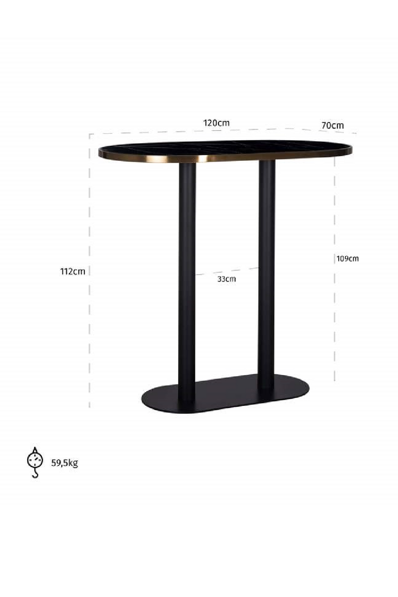 Table de bar en marbre ovale | Richmond Zenza | Meubleluxe.fr