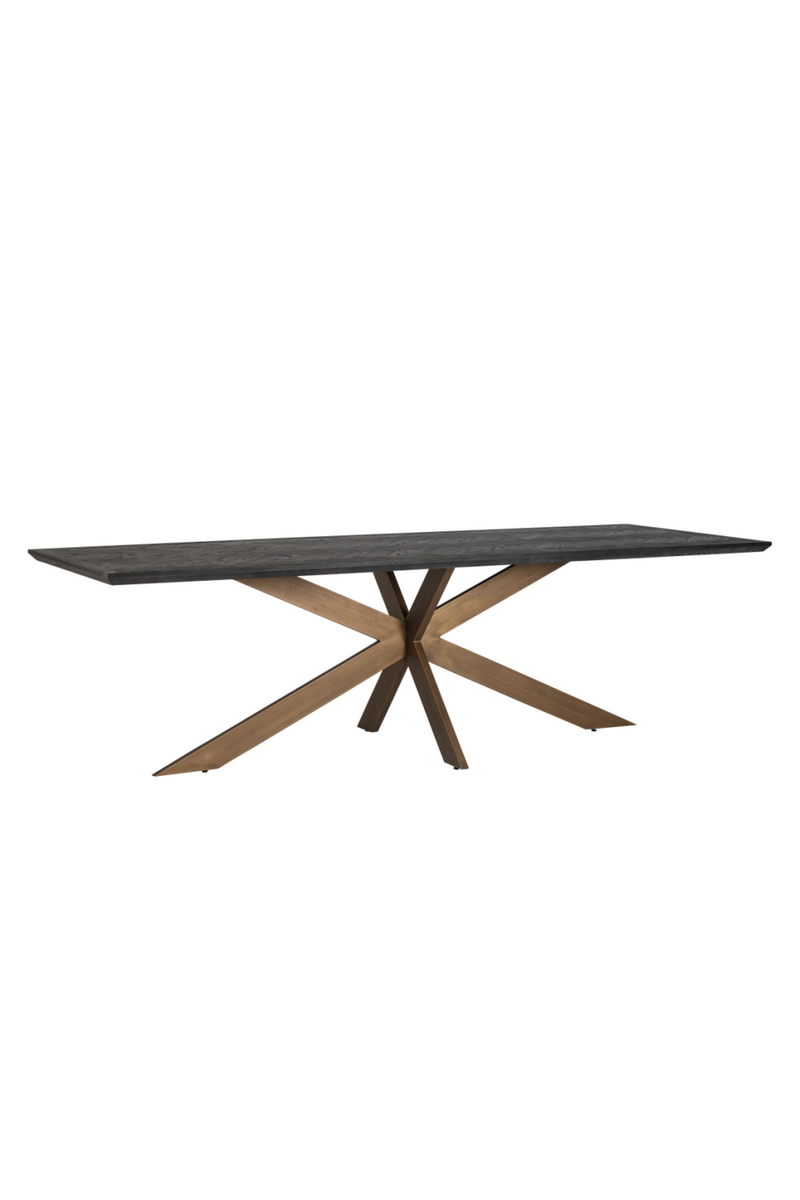 Table de salle à manger rectangulaire en chêne et laiton 260 cm | Richmond Blackbone | Meubleluxe.fr