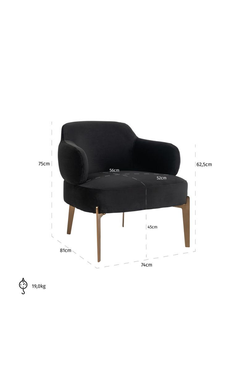 Fauteuil en tissu noir Boho | Richmond Venus | Meubleluxe.fr