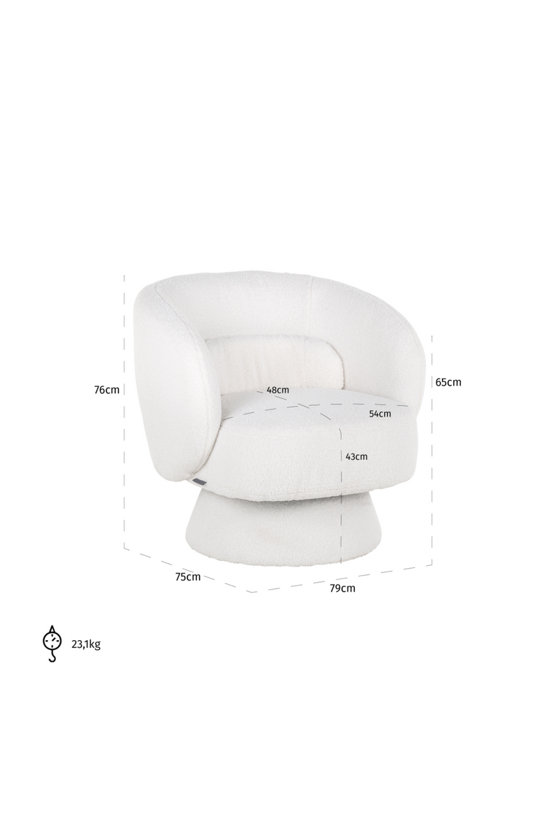 Fauteuil pivotant mellotonné blanc | Richmond Senna | Meubleluxe.fr