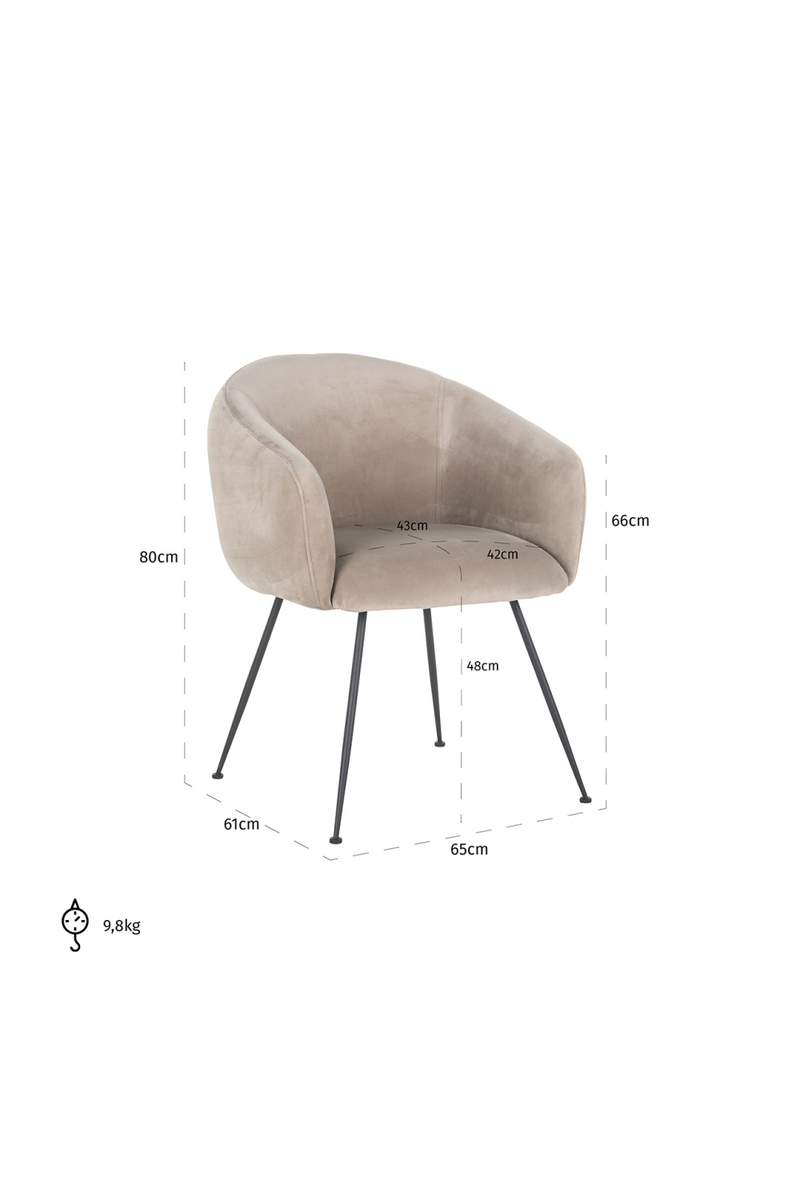 Chaise de salle à manger en velours kaki | Richmond Avanti | Meubleluxe.fr