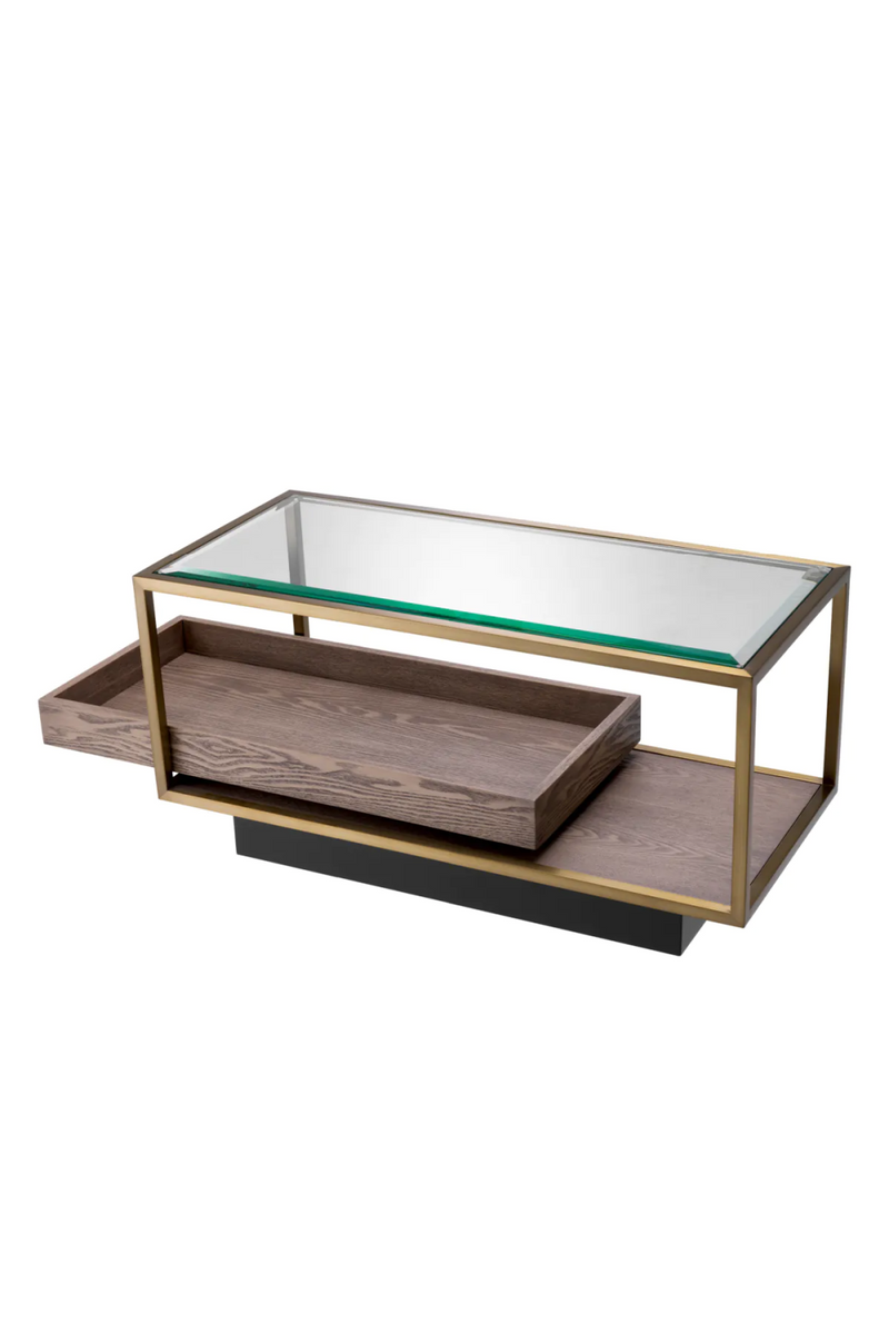 Table basse en bois et verre transparent | Eichholtz Roxton | Meuble luxe