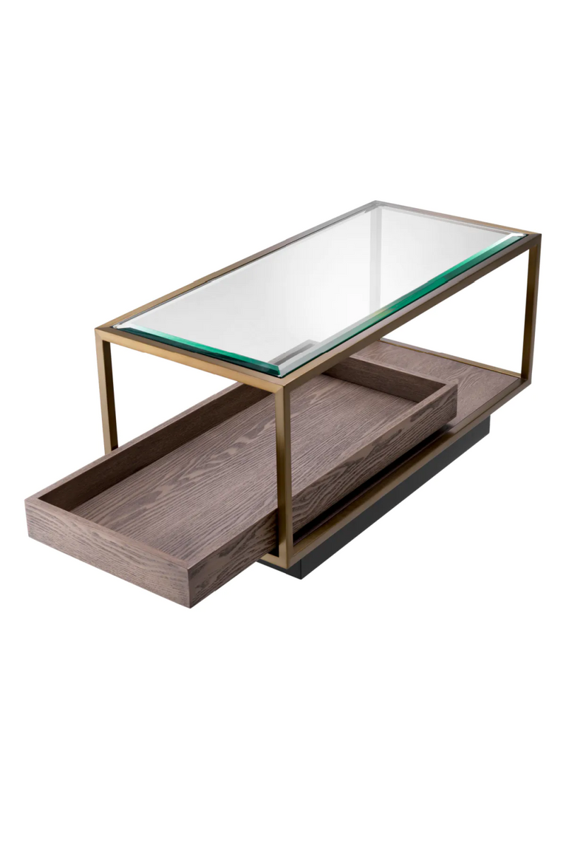 Table basse en bois et verre transparent | Eichholtz Roxton | Meuble luxe